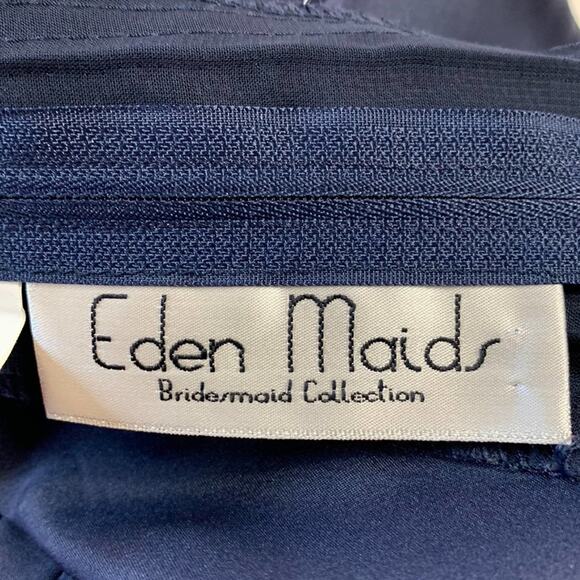 Eden Maids Bridals Navy sleeveless belted a line maxi formal dress, size 10 - Picture 8 of 11